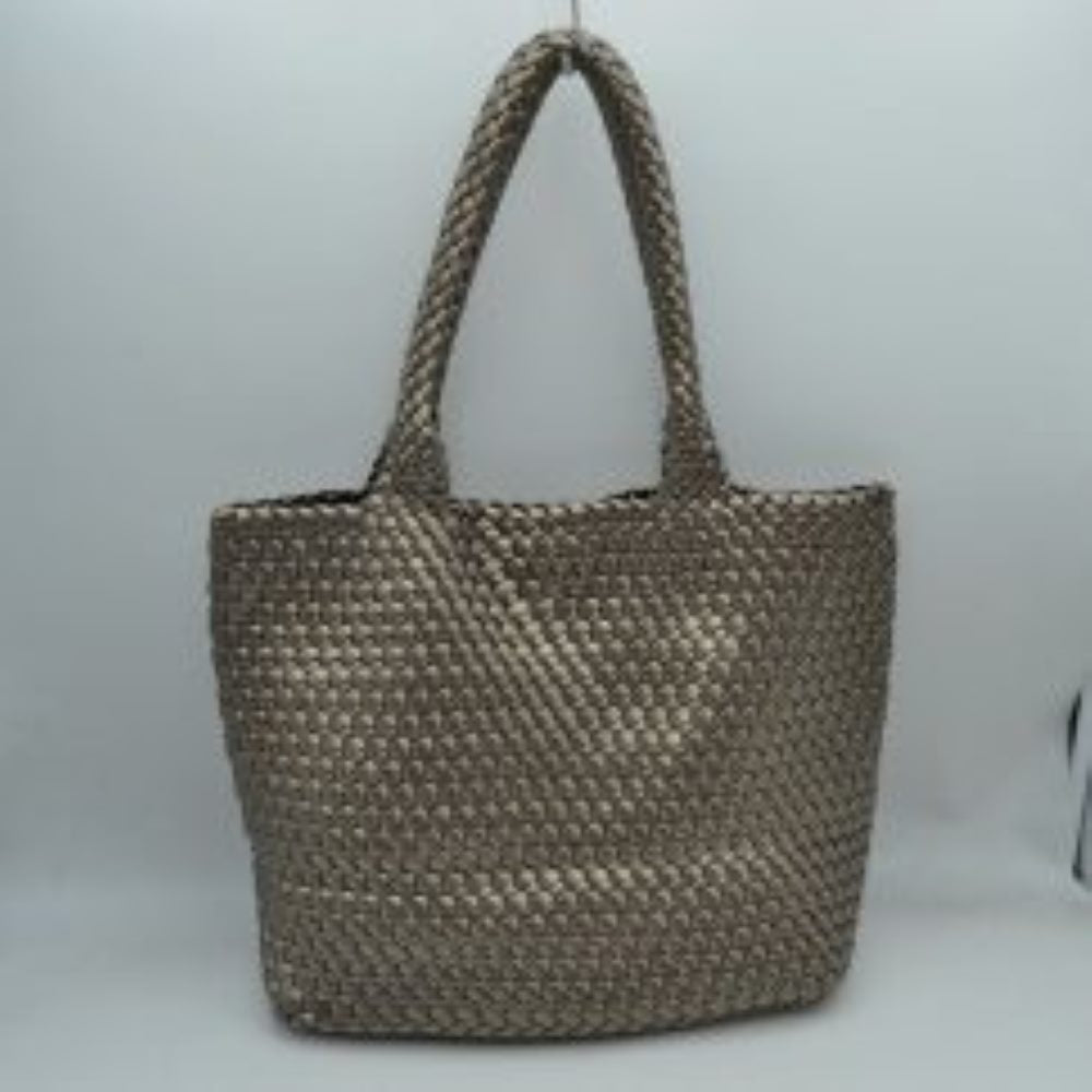 Woven Tote Bag with Matching Zipper Pouch