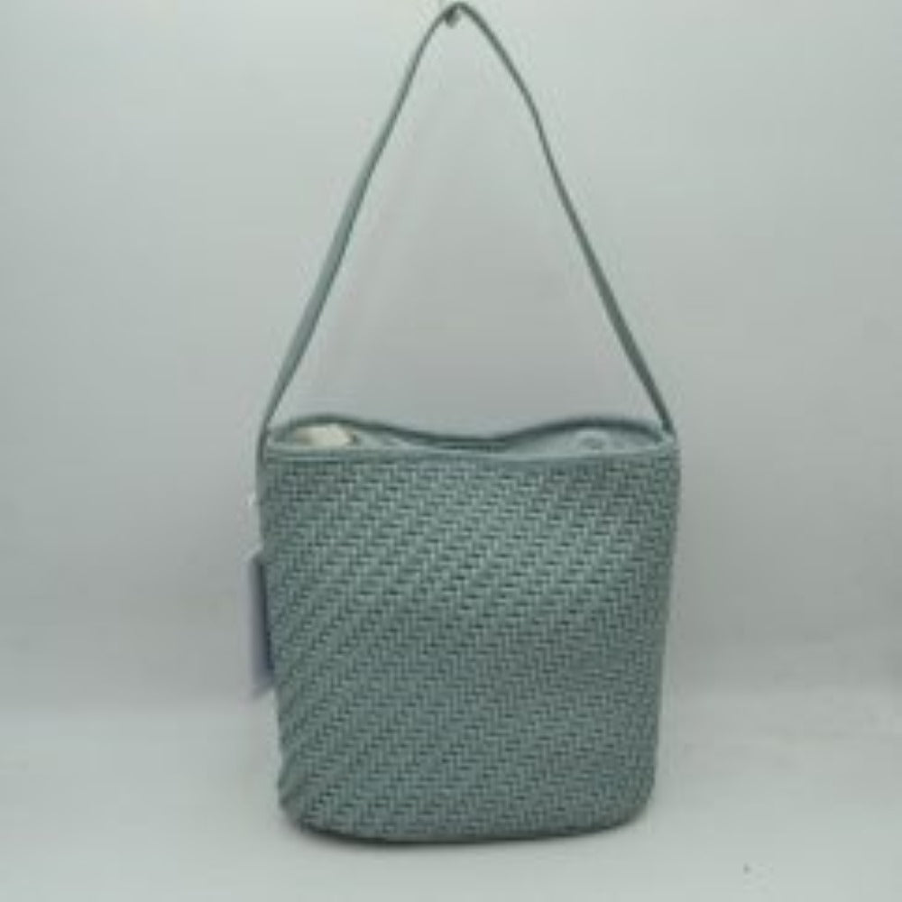 Woven Bucket Hobo Bag with Wide Shoulder Strap