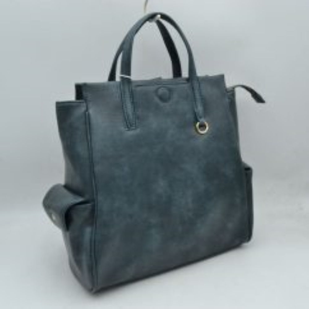 Classic Everyday Tote Bag with Dual Handles and Side Pockets