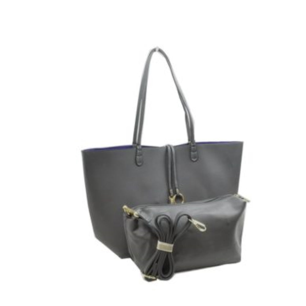 Classic Trapeze Tote Bag with Dual Handles and Ring Detail