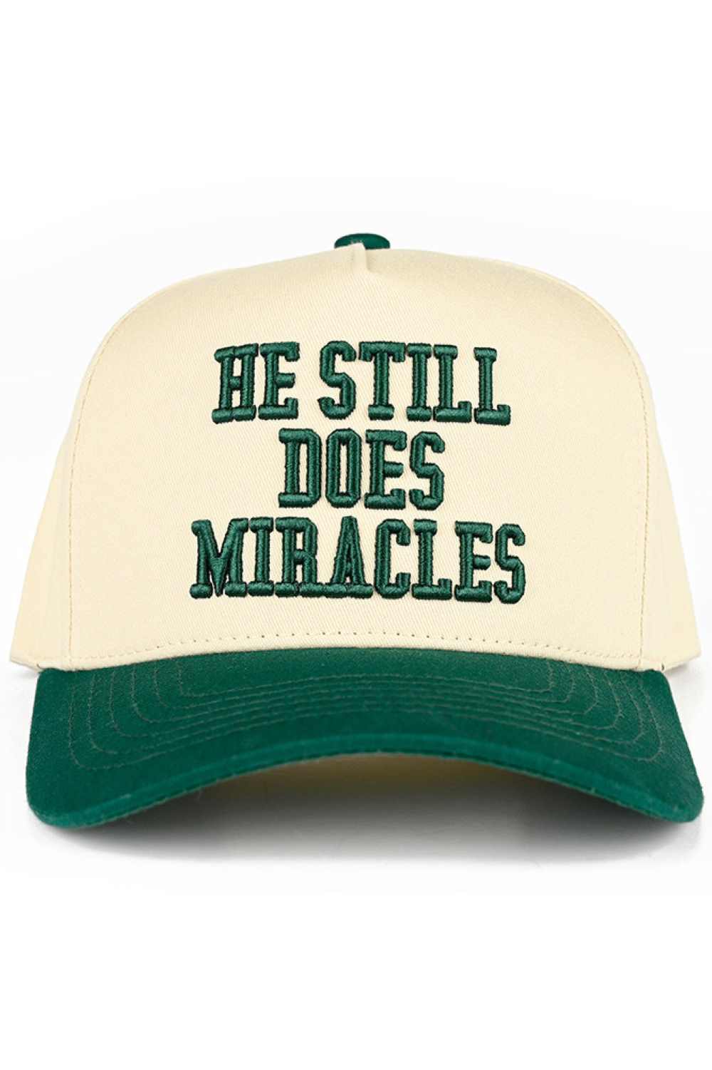 C.C HE STILL DOES MIRACLES Letter Two Tone Trucker Hat