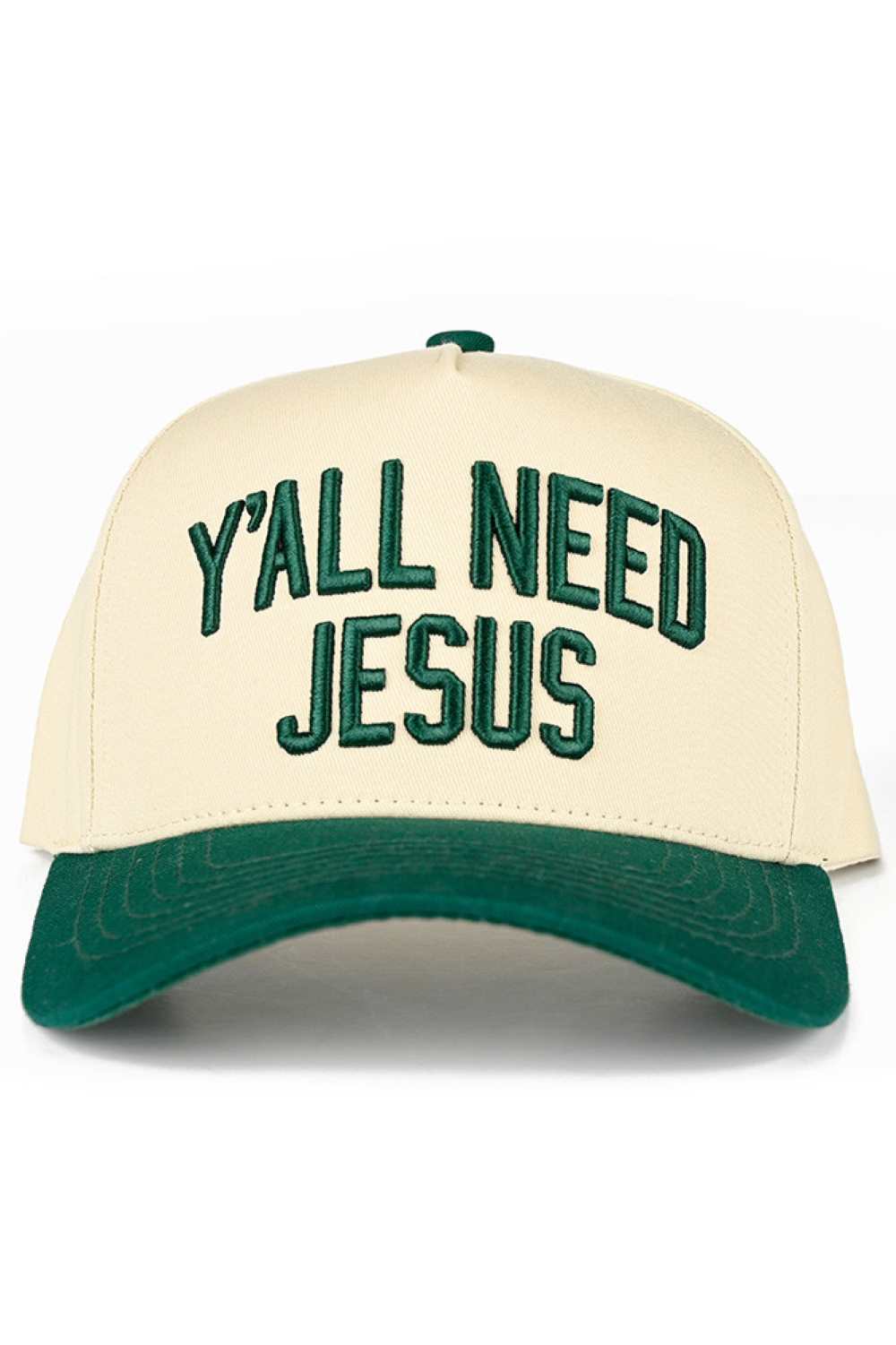 C.C Y'ALL NEED JESUS Embroidered Letter Two Tone Trucker Hat