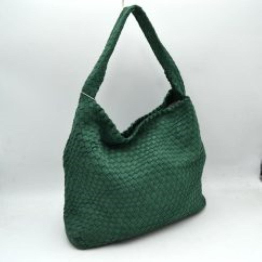 Woven Intrecciato Hobo Bag with Integrated Shoulder Strap