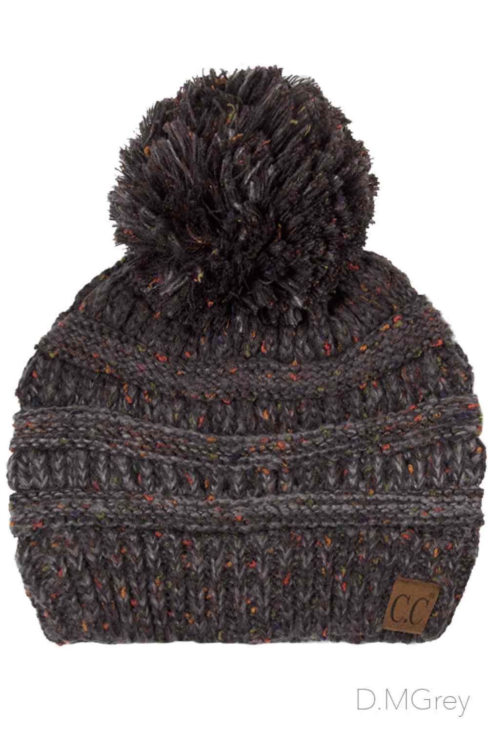 C.C Confetti Knit Beanie with Pom