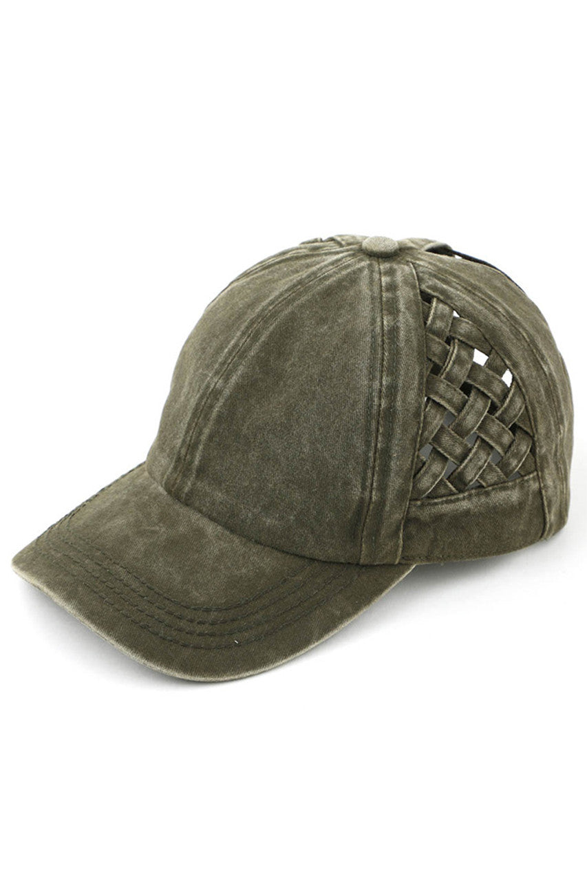 C.C WEAVON BASKET CRISS-CROSS PONYCAP