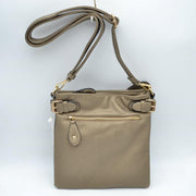Buckle Accent Crossbody Bag with Front Zipper Pocket