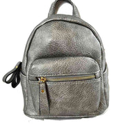 Textured Mini Backpack with Front Zipper Pocket
