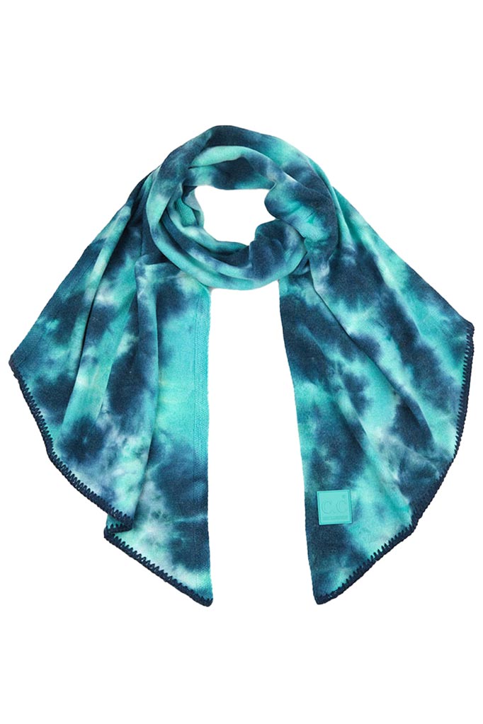 C.C Tie Dye Bias Cut Scarf With Rubber Patch