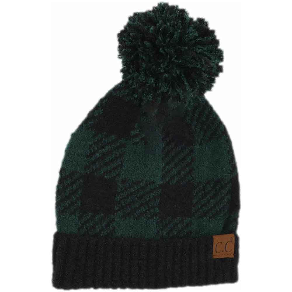 Buffalo Print Jacquard Knit Pom C.C Beanie