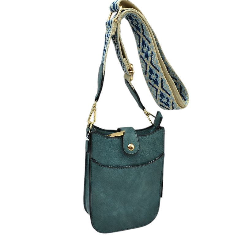 Vegan Leather Crossbody Bag with Adjustable Guitar Straps