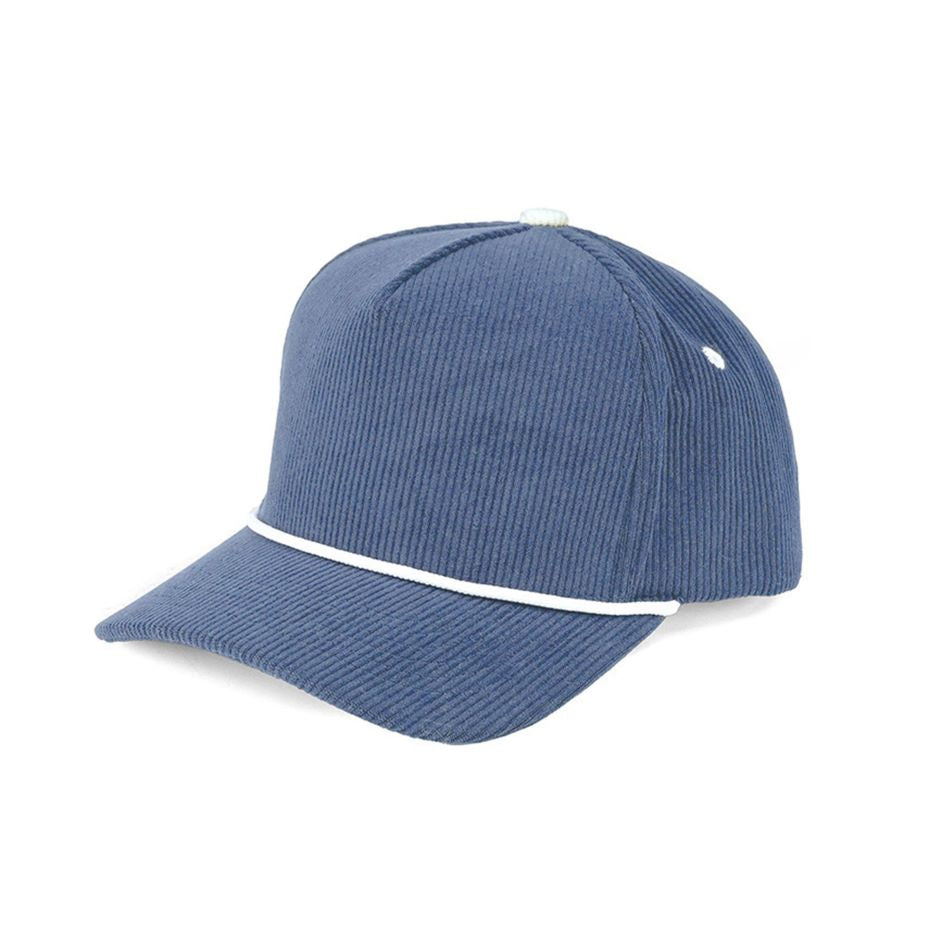 C.C Solid Corduroy Snapback Trucker Cap with Rope