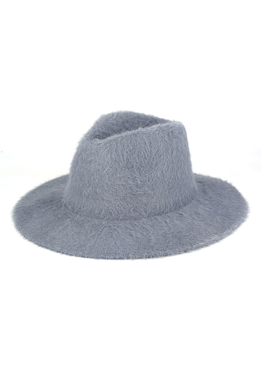Fuzzy Palin Solid Winter Fedora Hat