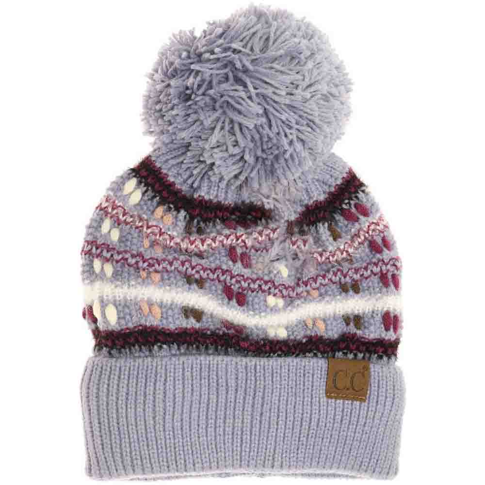 Vintage Knit Yarn Pom C.C Beanie
