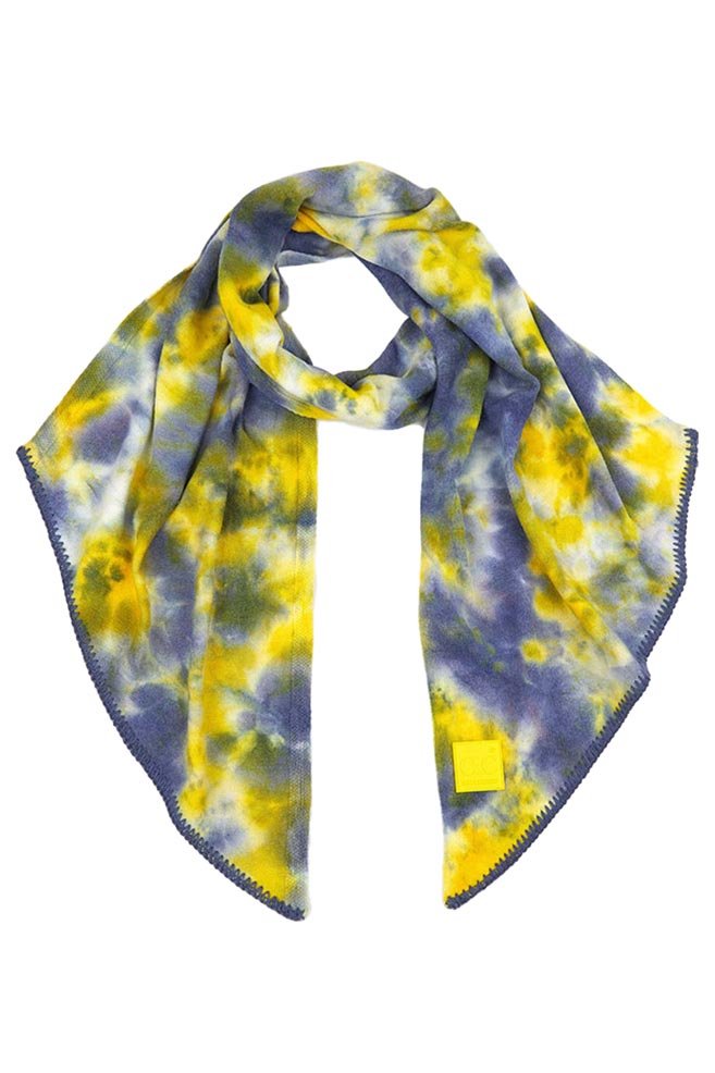 C.C Tie Dye Bias Cut Scarf With Rubber Patch
