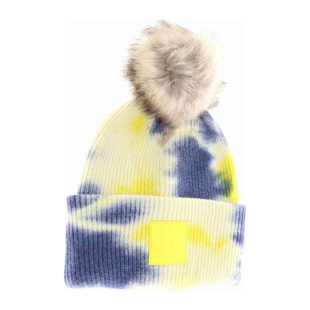 Women's Tie Dye Fur Pom C.C Beanie