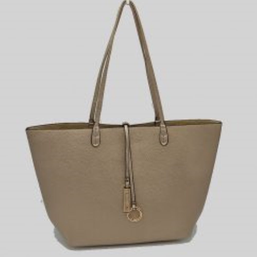 Classic Trapeze Tote Bag with Dual Handles and Ring Detail