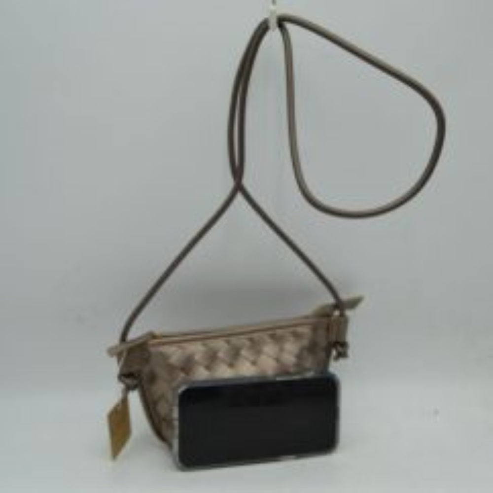 Woven Texture Small Crossbody Bag with Top Zipper and Cord Strap