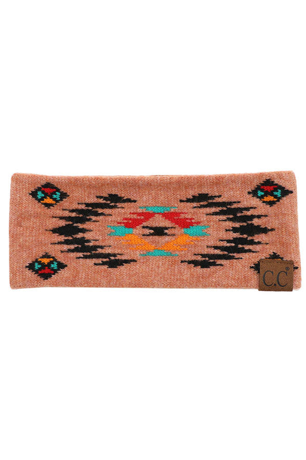 C.C Soft Aztec Pattern Headband Headwrap Earmuffs