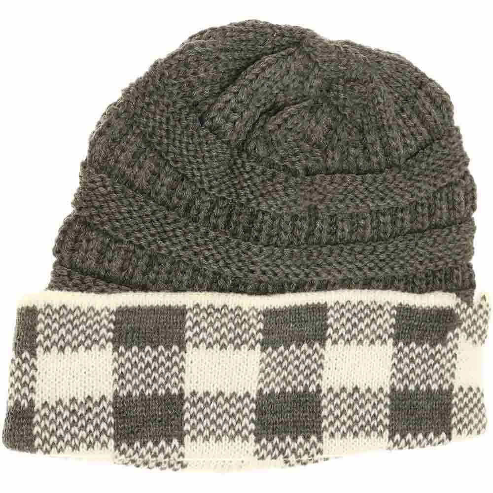 Buffalo Check Knit C.C Beanie