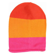 Colorblock Rolled Cuff Slouchy C.C Beanie