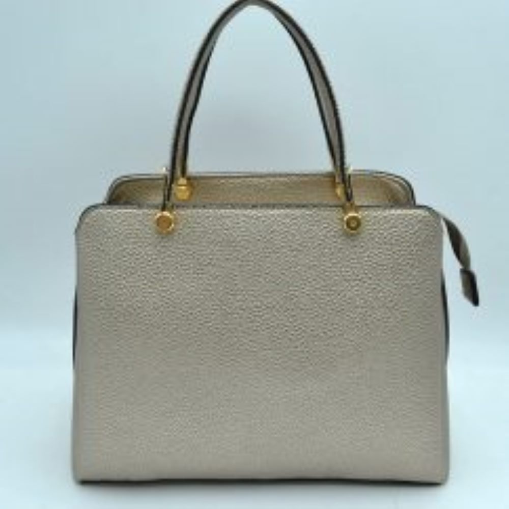 Structured Top Handle Handbag with Zipper Closures