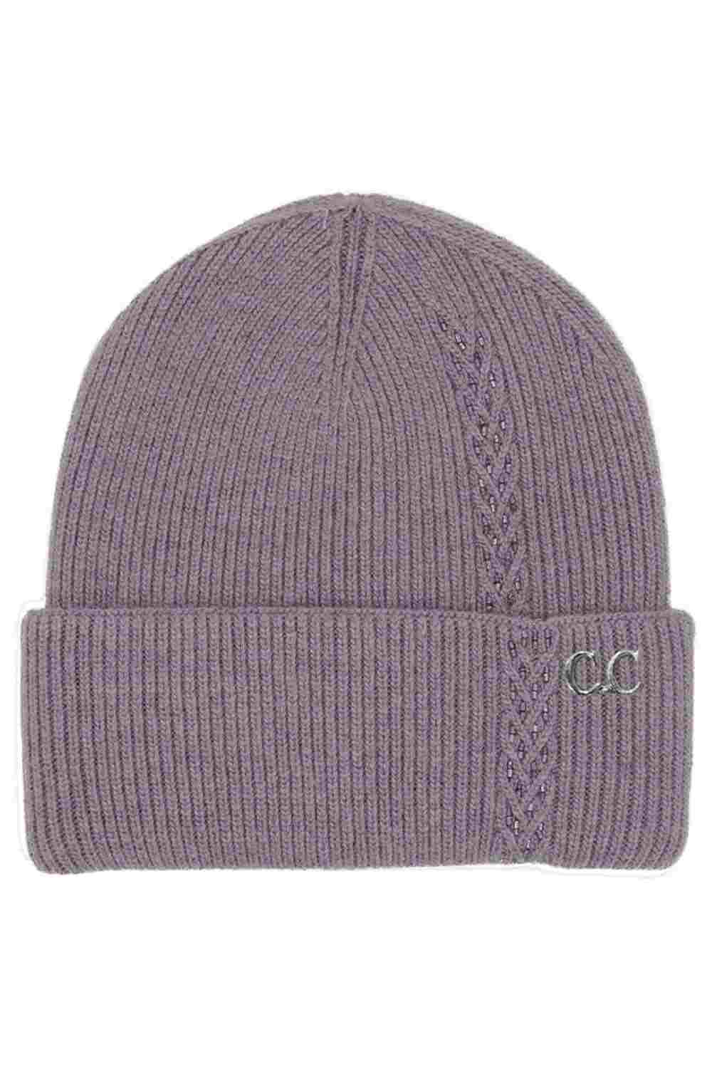 C.C Bead Embellishments Angora Cuff Beanie