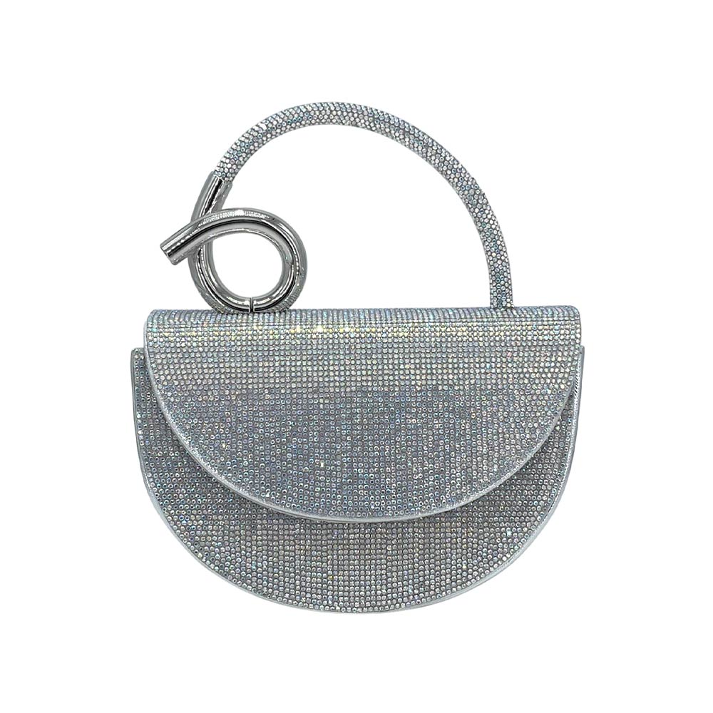 Bling Studded Top Handle Evening Crossbody Bag