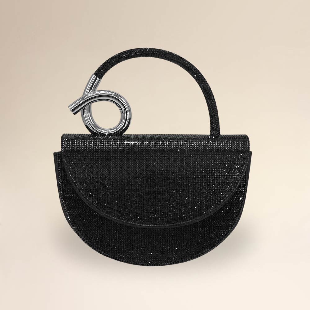 Bling Studded Top Handle Evening Crossbody Bag