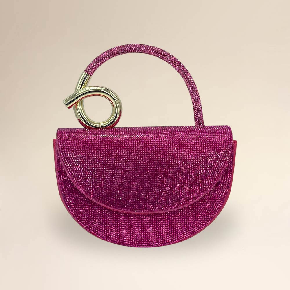 Bling Studded Top Handle Evening Crossbody Bag