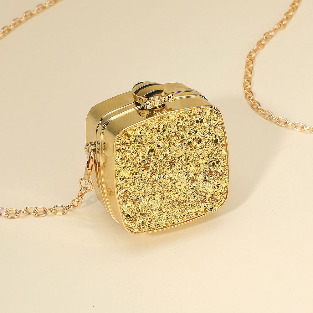 Square Glitter Mini Clutch Bag Crossbody Bag