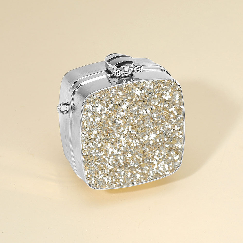 Square Glitter Mini Clutch Bag Crossbody Bag