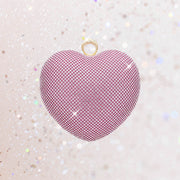 Rhinestone Embellished Heart Evening Clutch Crossbody Bag