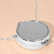 Metallic Round Compact Mirror Clutch Evening Bag Crossbody Bag
