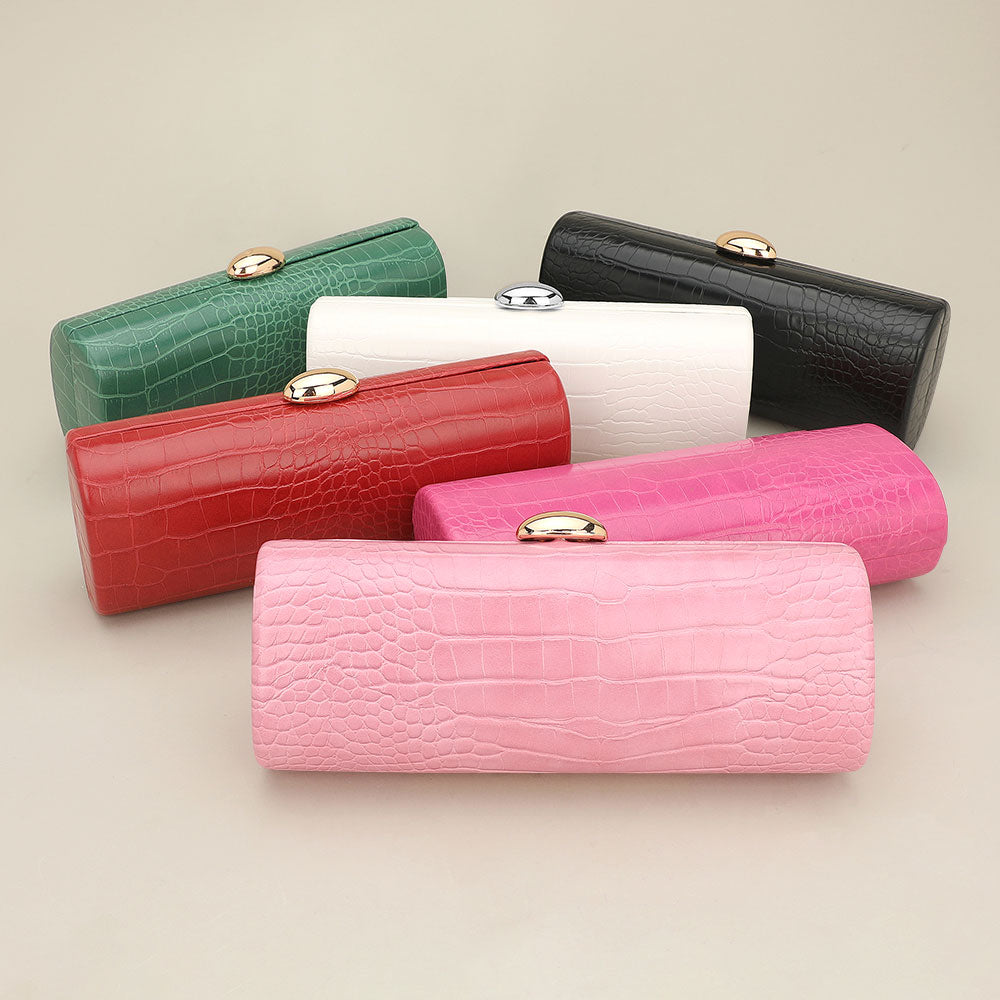 Faux Leather Textured Pattern Clutch Evening Bag