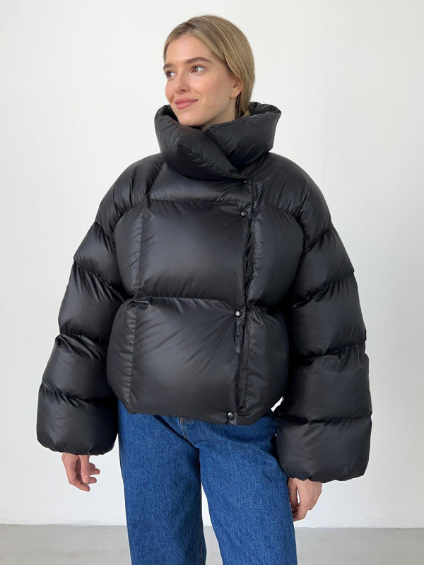 Manteau matelassé bouffant en polyester pour femme 