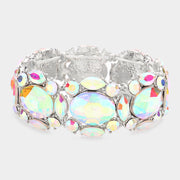 Oval Stone Accented Stretch Evening Bracelet