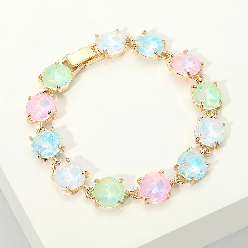 Round Stone Link Evening Bracelet