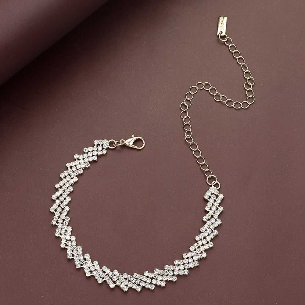 Rhinestone Paved Chain Evening Bracelet