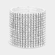 15-Row Rhinestone Stretchable Bracelet
