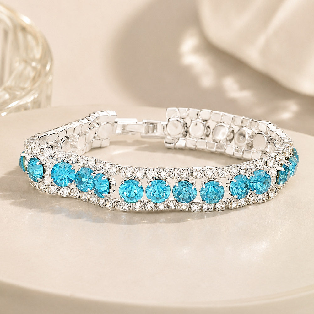 Round Crystal Rhinestone Evening Bracelet