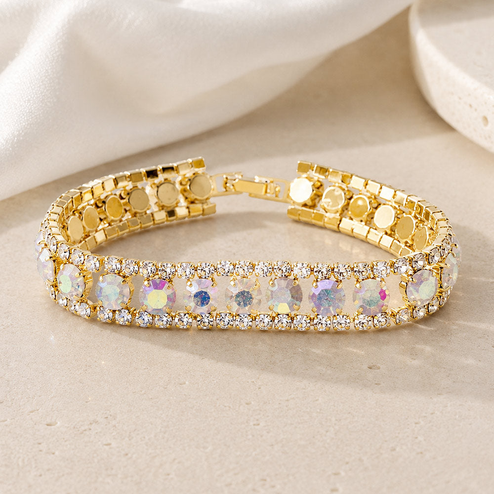 Round Crystal Rhinestone Evening Bracelet
