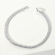Round CZ Stone Tennis Chain Evening Bracelet