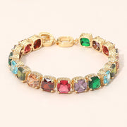 Square CZ Link Tennis Toggle Bracelet