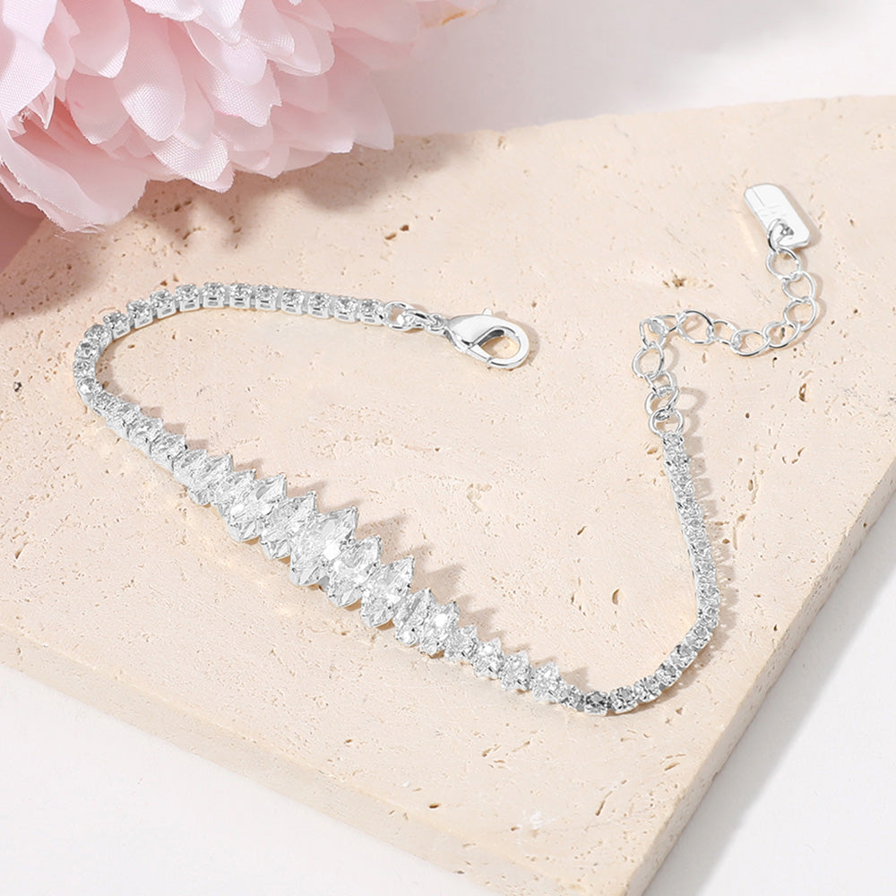 Marquise CZ Stone Cluster Embellished Evening Bracelet