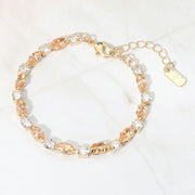 Marquise Round CZ Cluster Link Evening Bracelet