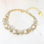 Pearl Crystal Vine Evening Bracelet