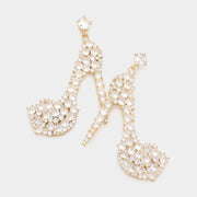 CZ Stiletto Heel Dangle Evening Earrings