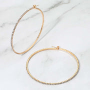 70mm Rhinestone Paved Hoop Earrings