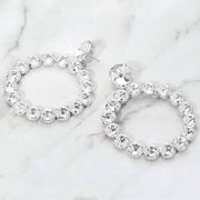 Round Stone Link Evening Earrings