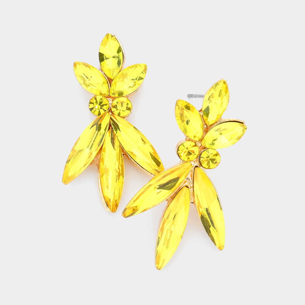 Marquise Stone Accented Evening Earrings